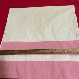 Two vintage Pequot cotton pillowcases.32 x 20. Pink detail . 1950,s. Excellent!